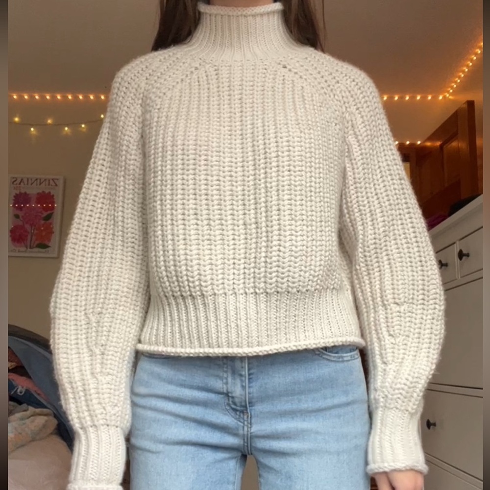 H&M Cream Turtleneck Sweater